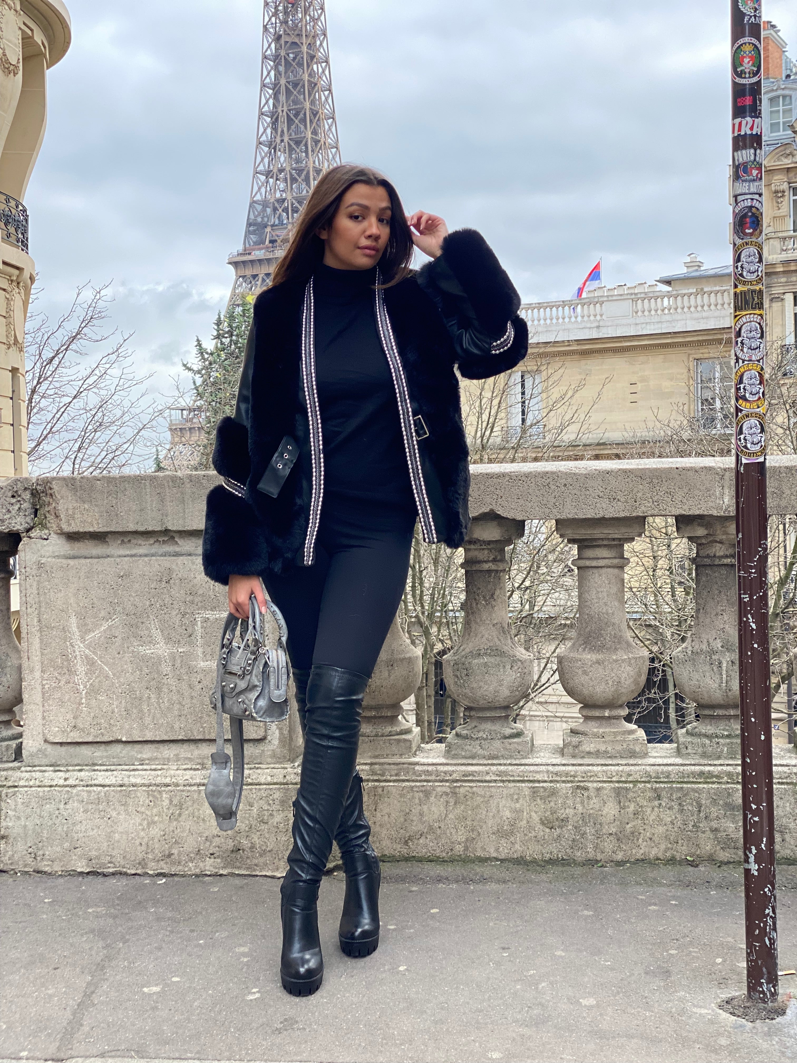 Paris veste Fourrure Vegan Ceintré