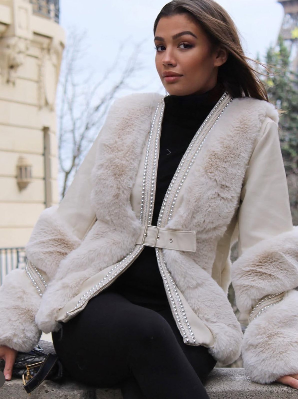 Paris veste Fourrure Vegan Ceintré